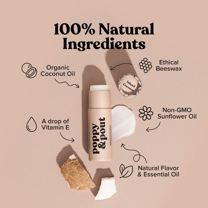 POPPY &amp; POUT ISLAND COCONUT LIP BALM