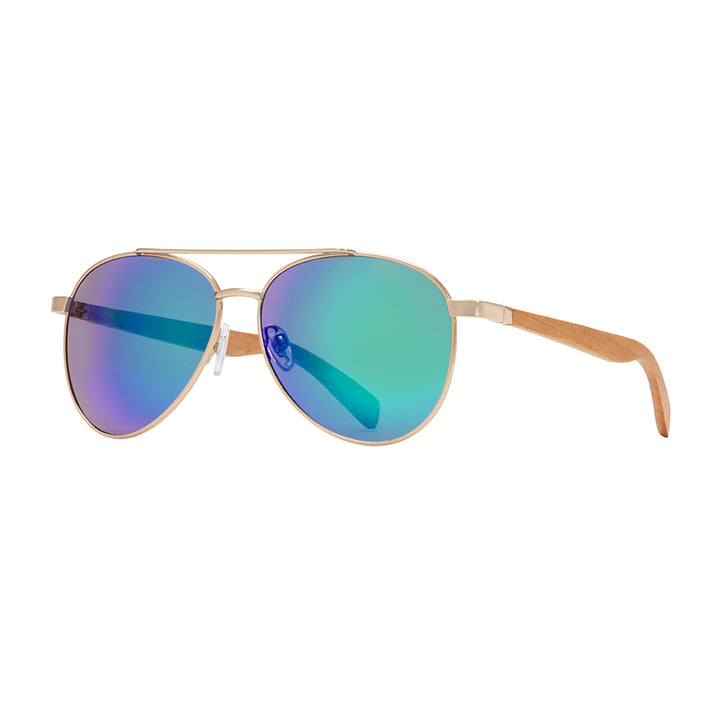 Amador polarized sunglasses in Green Mirror Polarized angle view 