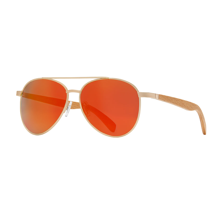 Amador polarized sunglasses in Red Mirror Polarized angle view 