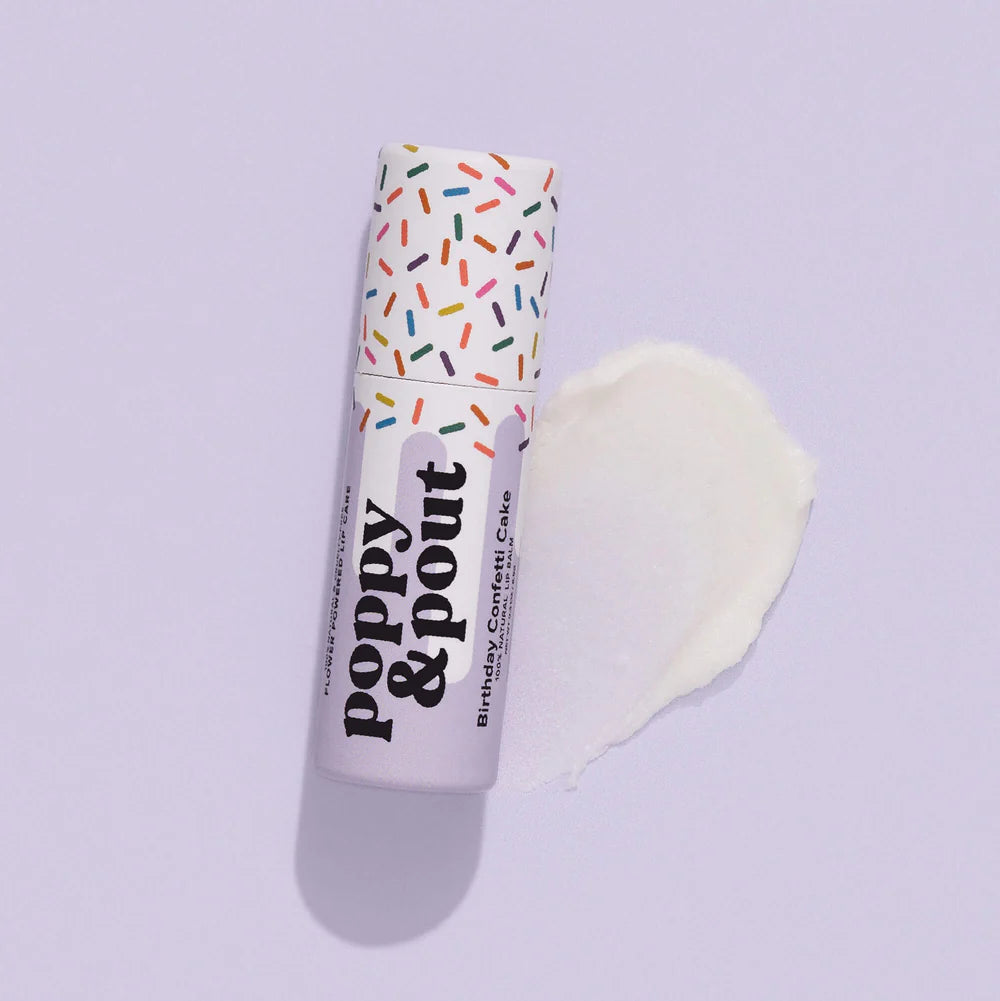 POPPY &amp; POUT BIRTHDAY CONFETTI CAKE LIP BALM