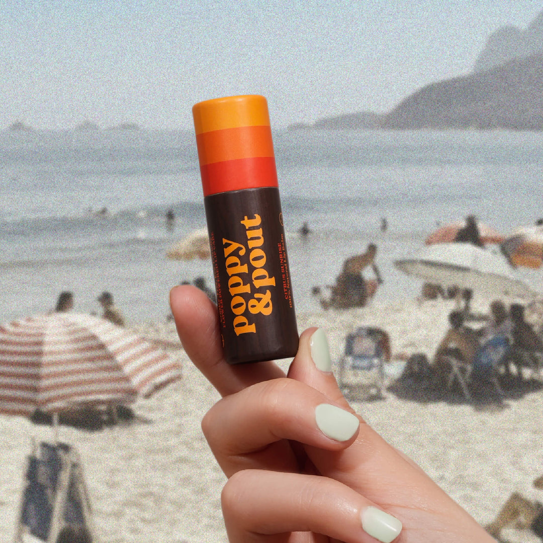 POPPY &amp; POUT RETRO SURF, CITRUS SUNRISE LIP BALM