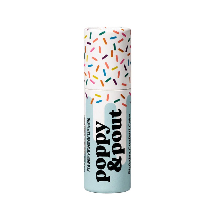 POPPY &amp; POUT BIRTHDAY CONFETTI CAKE LIP BALM